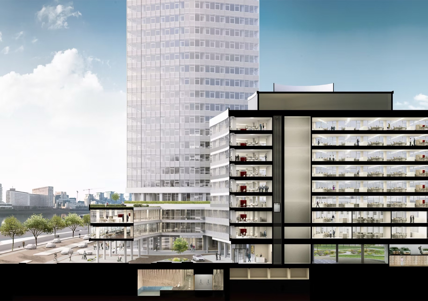 Millbank Tower — riverside sectional view of the redevelopment